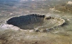 Meteor Crater just south of I-40 in northern Arizona