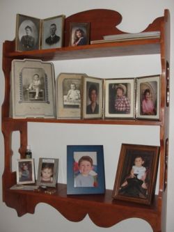 Shelf of family photos