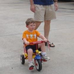 Trial run on his new Trike