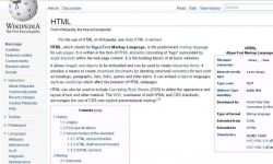 HTML on Wikipedia