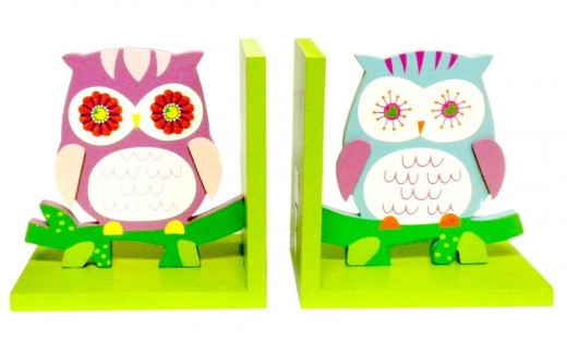 Young's 2-Piece Owl Wood Bookend Set