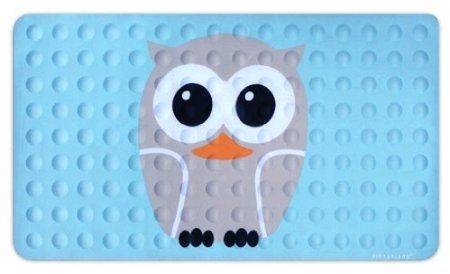 Kikkerland Owl Natural Rubber High Grip Suction Cup Bath Mat
