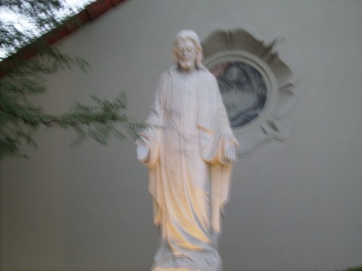 Statute of Christ in front of Our Savior's Lutheran Church in Tucson