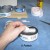 Using the same Velcro for all cans, peel the backing and stick it to the back of the can. Put the opposite type over it so they join. Using the same Velcro for all cans, peel the backing and stick it to the back of the can. Put the opposite type over it so they join.