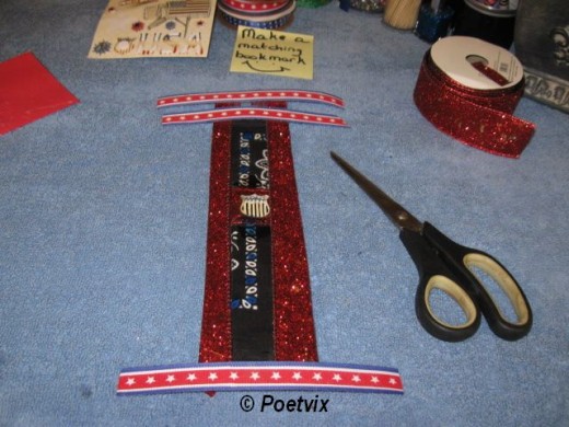 Glue down your ribbons on the top.