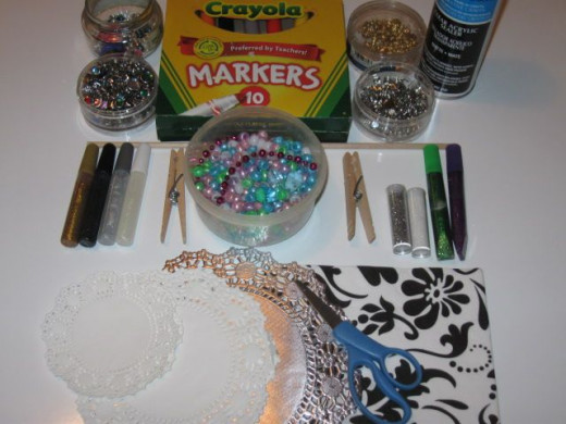 Materials to make Butterfly Bug Pixie wand