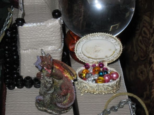 Dragon treasure stash atop the castle turret