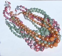 Vintage costume jewelry necklaces.