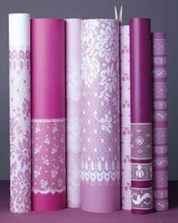 Lace wrapping paper. Source: MarthaStewart.com. See link below for directions.