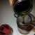 I strained the coffee into a glass, for a better visual inspection. I strained the coffee into a glass, for a better visual inspection.