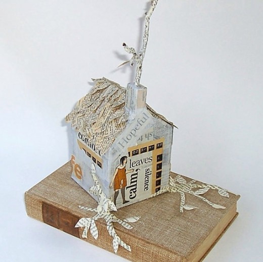 Altered art, mixed media, collage all shown off in this three-dimensional art piece by Gathered Together. See link below.