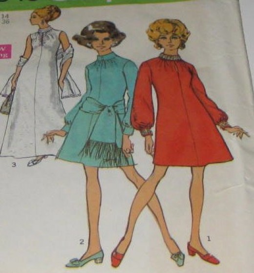 Vintage sewing pattern graphics for art collage.