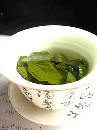 Green Tea Leaves Steeping
