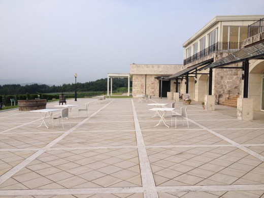 The side patio view of the Winery.
