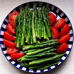 Vegetables: Asparagus and Tomato