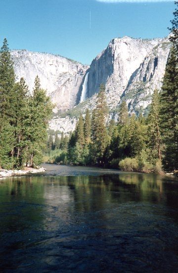 The Merced River flows right up the Yosemite Falls.