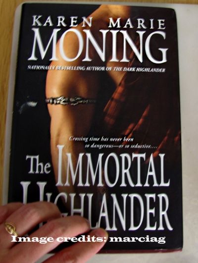 My hardcover copy of one of the Highlander books - isn't the cover just gorgeous?