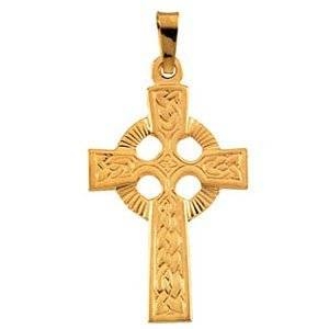 yellow gold celtic cross pendant