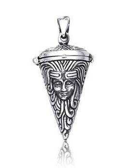 Sterling Silver Angel Face Pendulum Pendant
