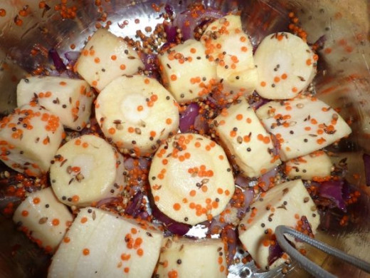 Parsnips with Lentils and Spices
