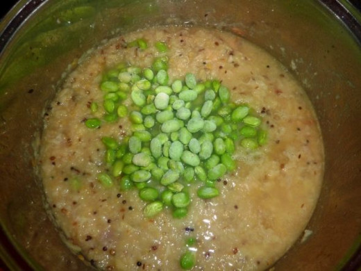 Spicy Parsnip Soup and Edumame Beans