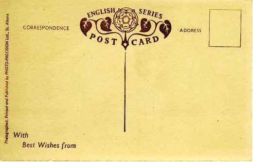 The divided back of the postcards