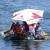The Occidental Hotel's "Oxy Misfits" Used their umbrella as a sail. The Occidental Hotel's "Oxy Misfits" Used their umbrella as a sail.