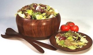 Beautiful Wooden Salad Bowl by Vermont Bowl