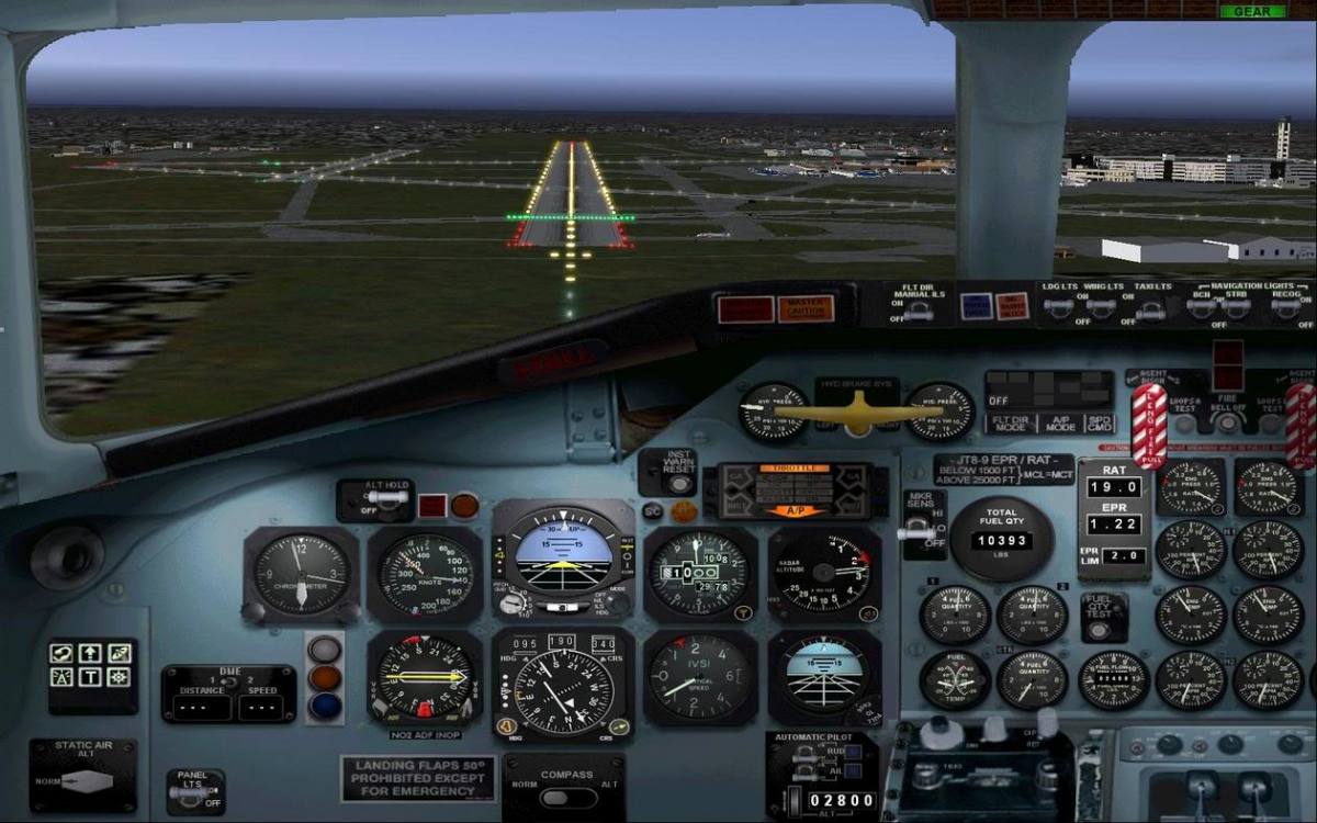 DC9 Landing Cockpit View