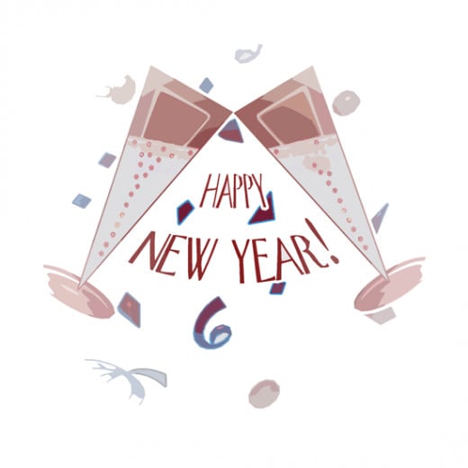 Happy New Year Clip Art &amp; Printable Banner Lettering