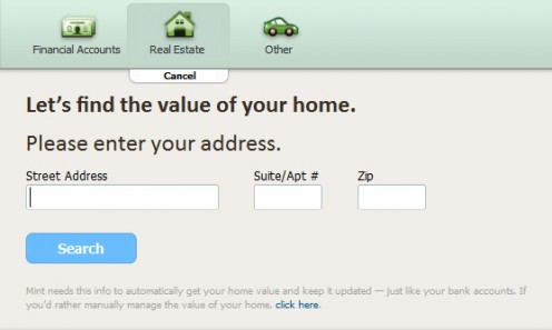 Figure 1.1: Adding your house to the list of assets