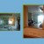 Sliding tub door open to room. Sliding tub door open to room.