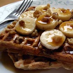 Waffles with Bananas on Top