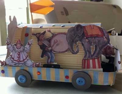 Altered Spectacle Case, Theme Circus Wagon