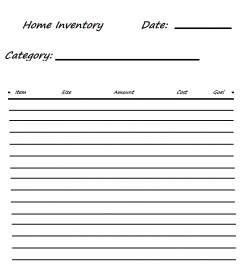 ****Quicky Storage Inventory Sheet*****