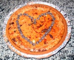 I topped this cheesecake with chocolate chips, but fruit is always a good choice for topping a cheesecake!