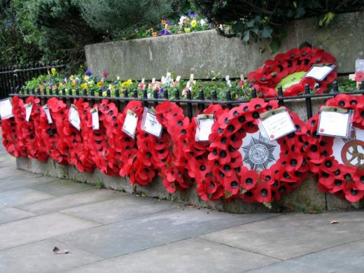 A British Remembrance Day display.