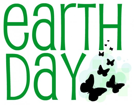 World Earth Day clip art green with butterflies