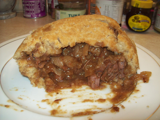 Both the filling and the suet were cooked in the slow cooker. The filling first, then put into the pastry and into a bowl and steamed, by peterb6001