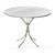 Classic Art Deco-style marble-topped French Bistro table.  Use it anywhere, in the breakfast area, as a game table, in a covered porch, or in the bedroom, with a pair of pull-up chairs, to enjoy morning coffee.