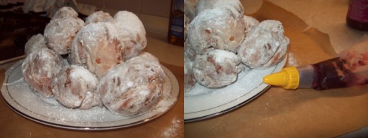 Sugaring and filling the doughnuts