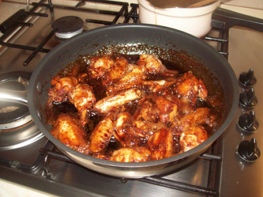 Sticky Dark Soy Sauce Chicken Wings ready to serve