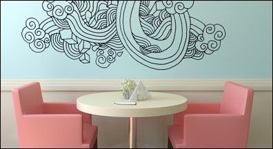 Paint your wall the desired color and then do creative drawing overtop of it to add a more personal touch.
