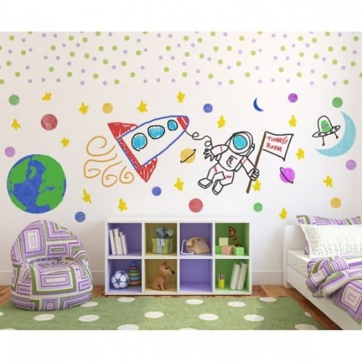 Let the kids design their own room patterns that they can change as often as they wish without repainting the walls.