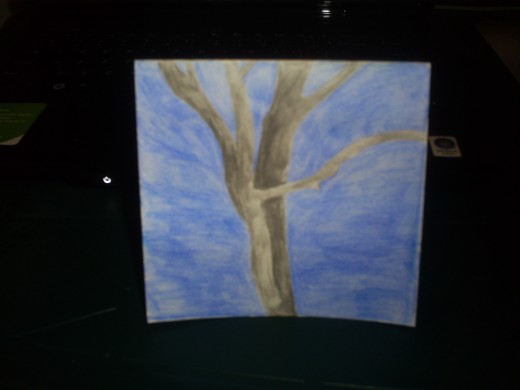 This is a tree I drew from my backyard.  I did not take a picture of it to use as a reference because it was a quick sketch, but I think you get the idea about creating reference sketches by now.