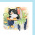 Black and White Cat in Basket Black and White Cat in Basket