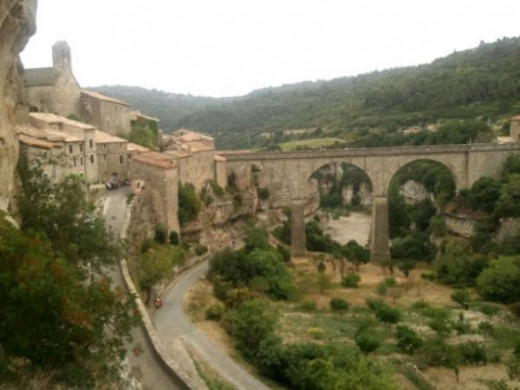 Approaching Minerve past the Gorge of Brian from the car park above the town. The best place to park incidentally.