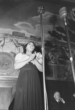 Marian Anderson singing a Negro spiritual in a performance in Washington, D. C.
