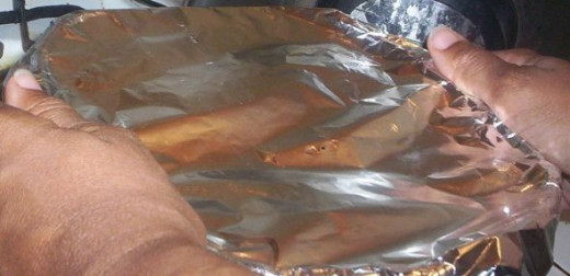 Cover the pan with foil.