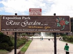 The Rose Garden welcome sign.